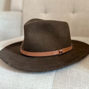 Dorftman Pacific Brown Fedora Hat with Tan Leather Band